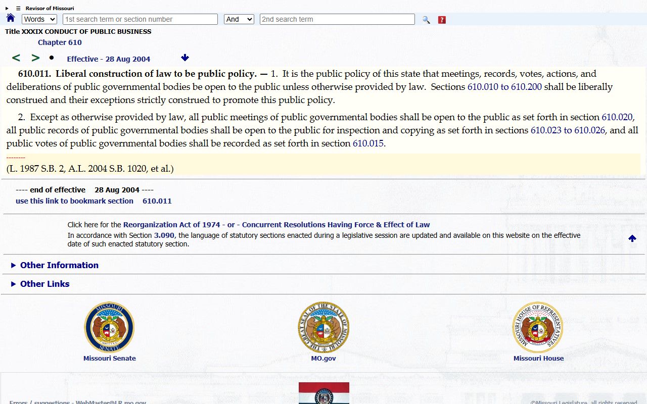 Pike County court records Missouri open records public policy