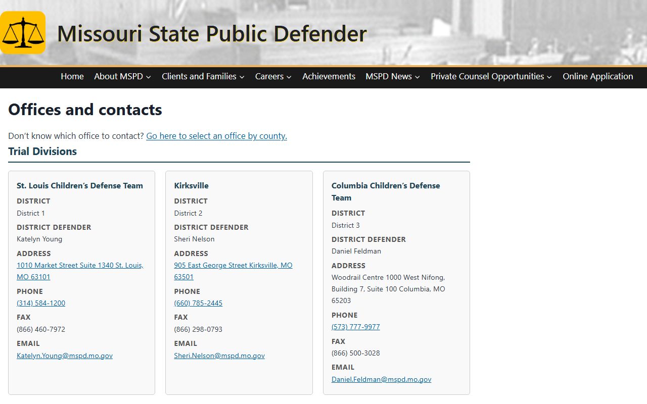 Pike County criminal court records Missouri public defender offices
