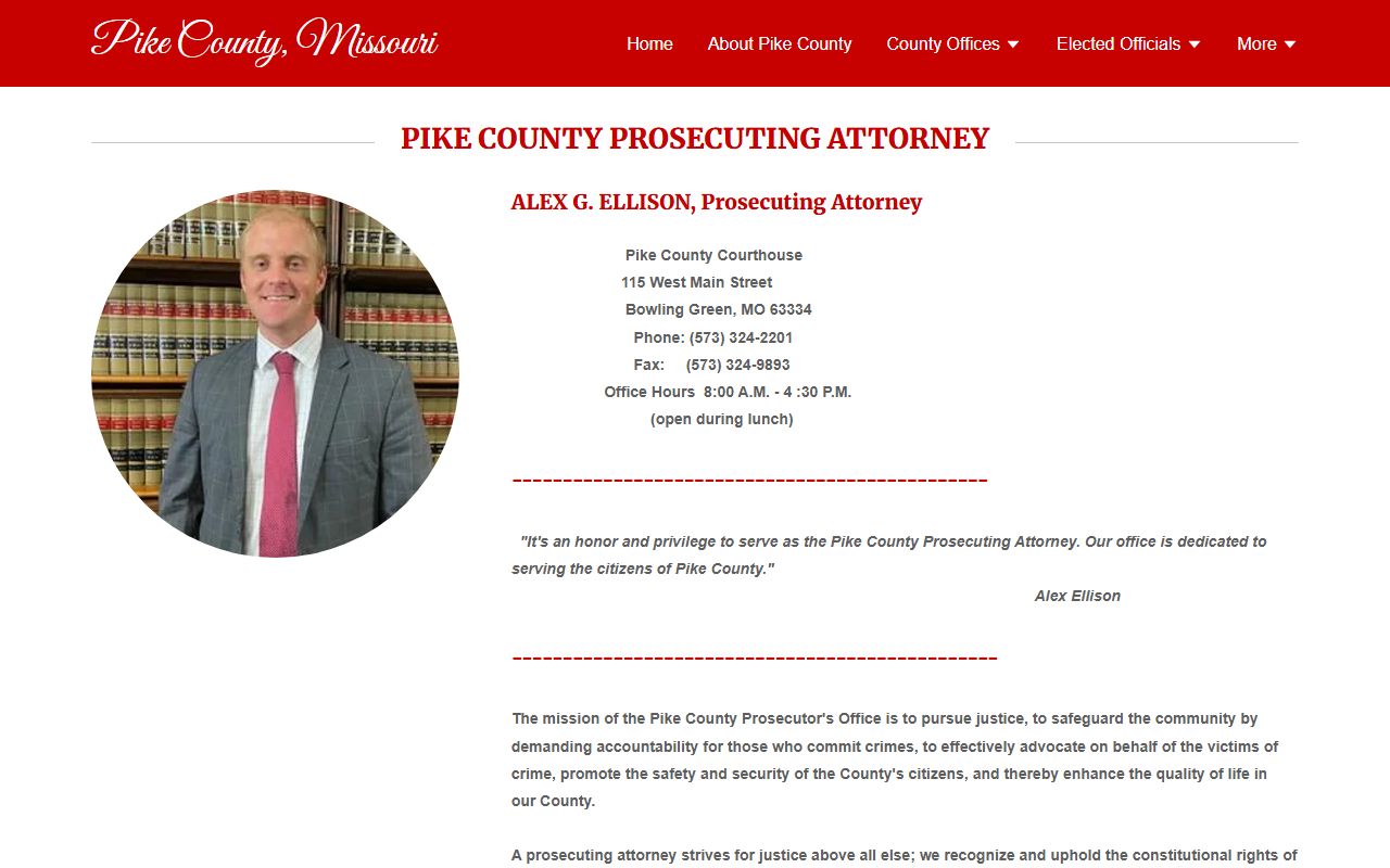 Pike County criminal court records Prosecuting Attorney page