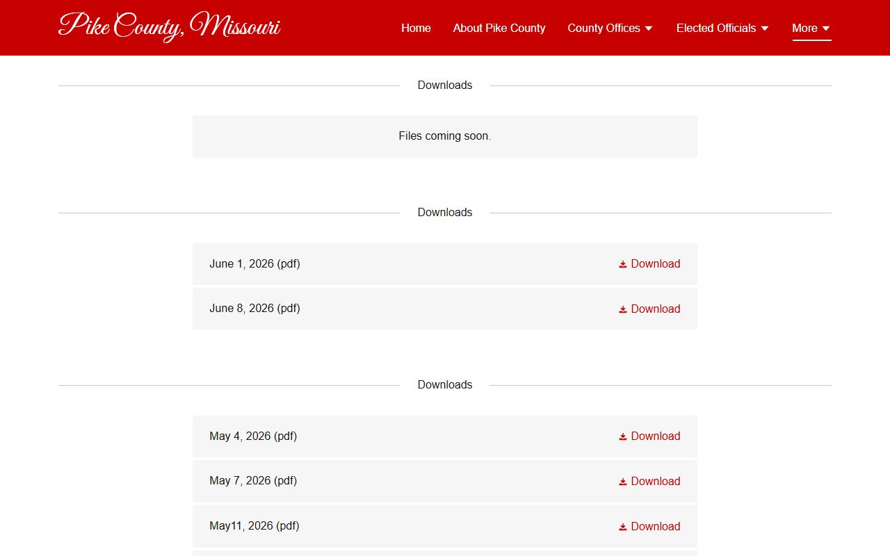 Pike County court records commission minutes official page