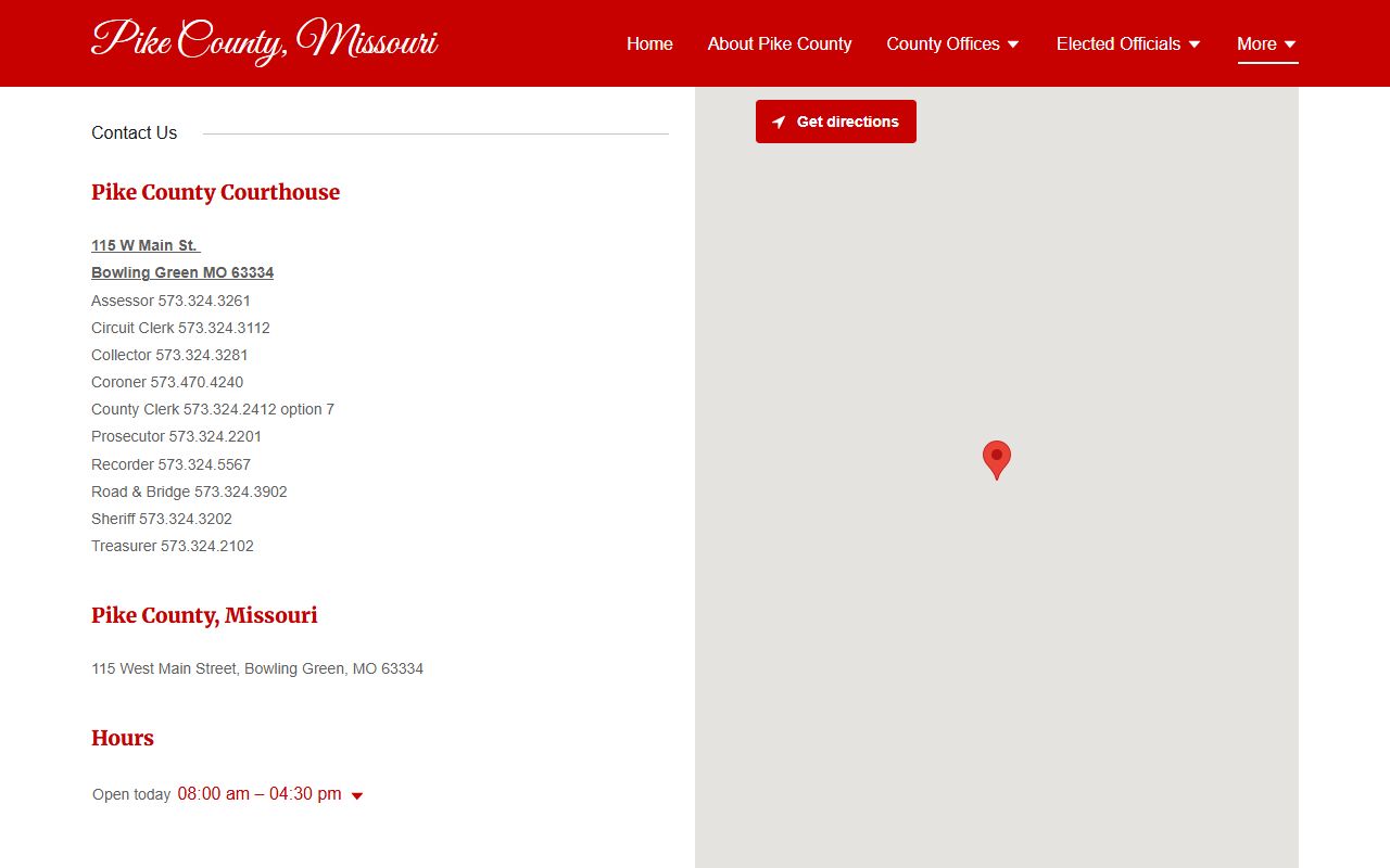 Pike County court records courthouse contact page