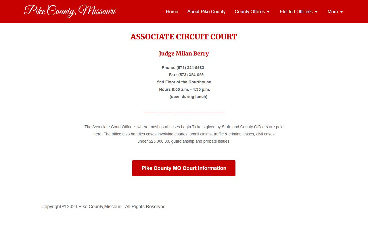 Pike County probate records Associate Circuit Court page