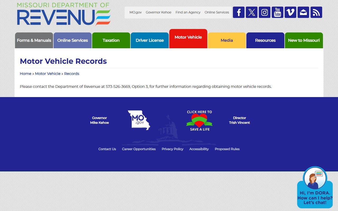 Pike County traffic court records Missouri DOR motor vehicle records source